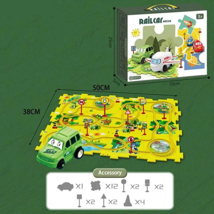 Puzzle Track Building Block Race