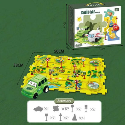 Puzzle Track Building Block Race
