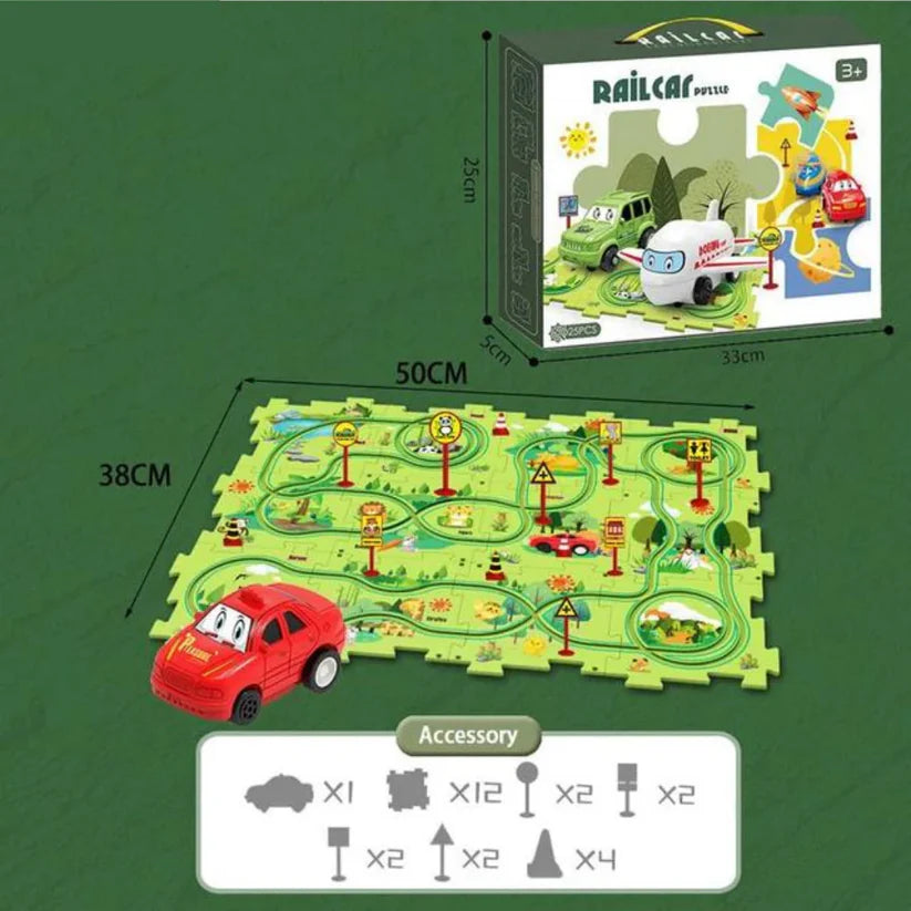 Puzzle Track Building Block Race