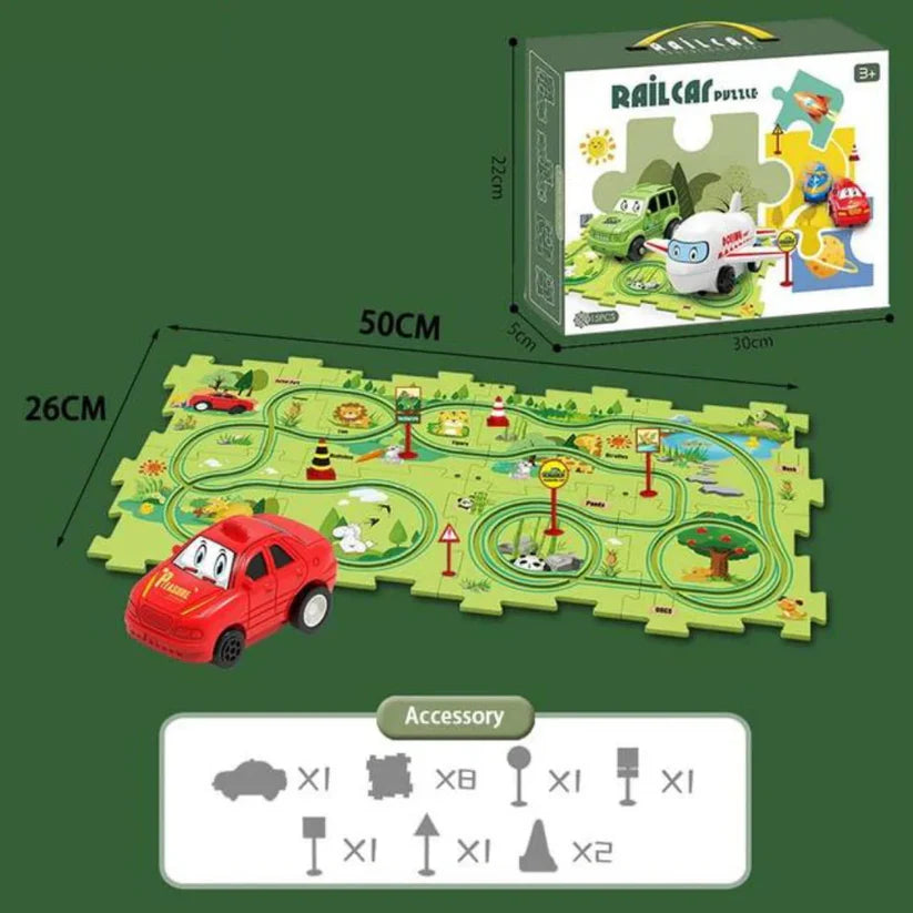 Puzzle Track Building Block Race