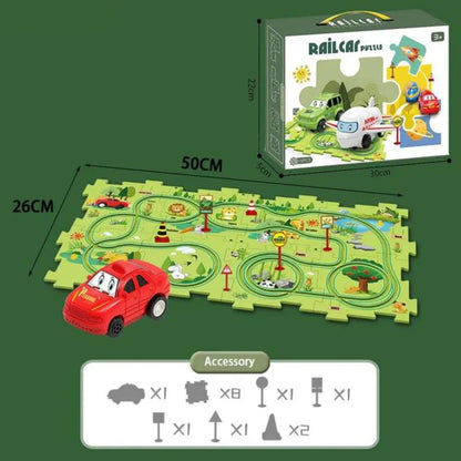Puzzle Track Building Block Race
