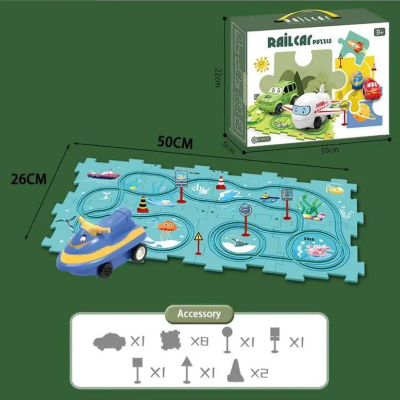 Puzzle Track Building Block Race