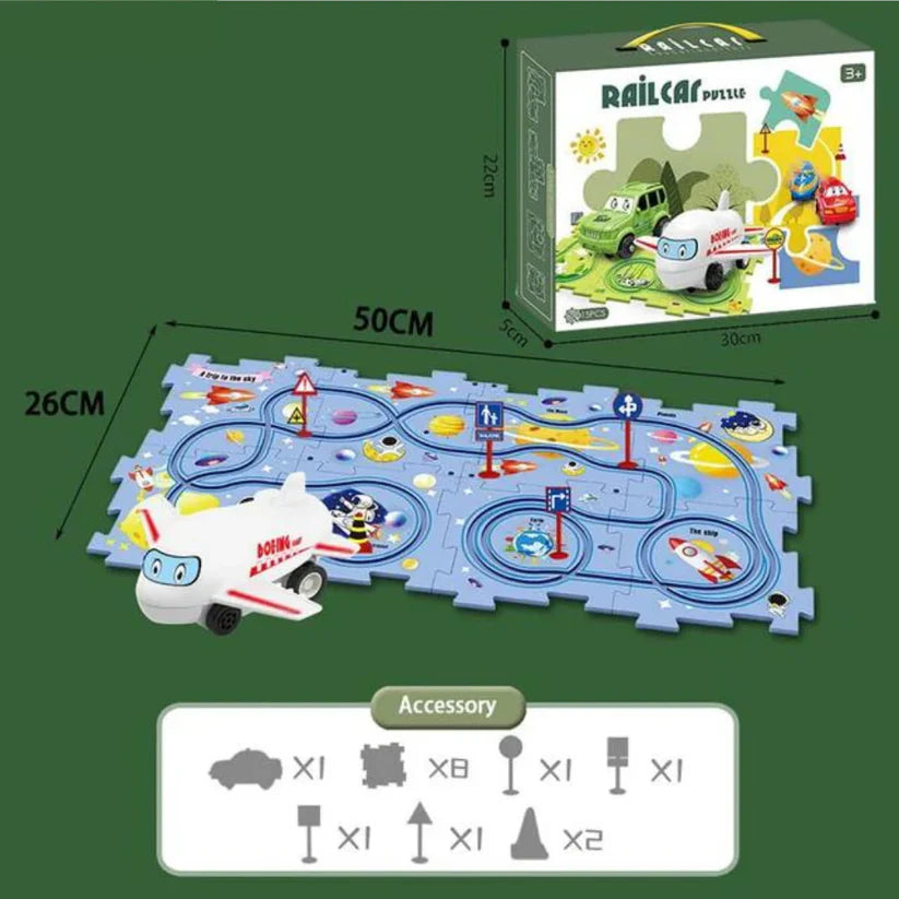 Puzzle Track Building Block Race