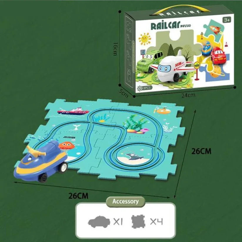Puzzle Track Building Block Race