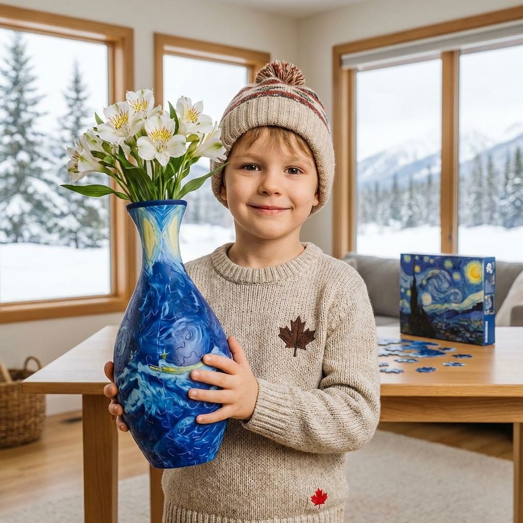 Elegant 3D Puzzle Vase – Usable for Real Flowers