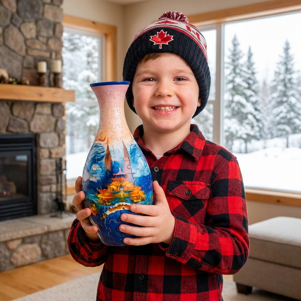 Elegant 3D Puzzle Vase – Usable for Real Flowers