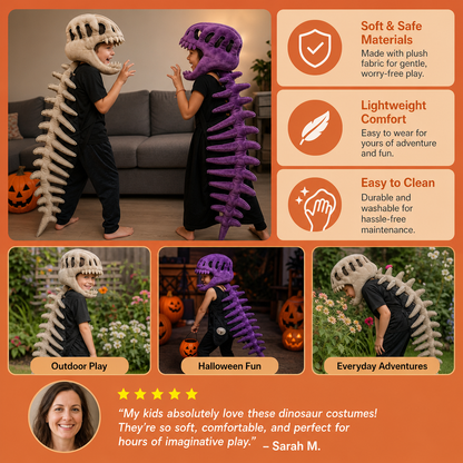 Funny Dinosaur Skeleton Plush Costume