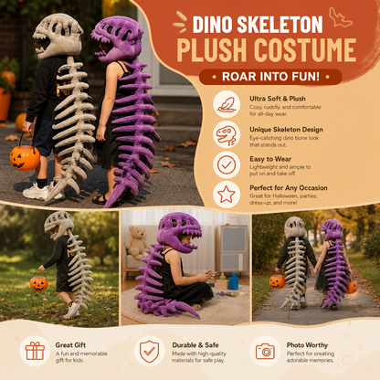 Funny Dinosaur Skeleton Plush Costume