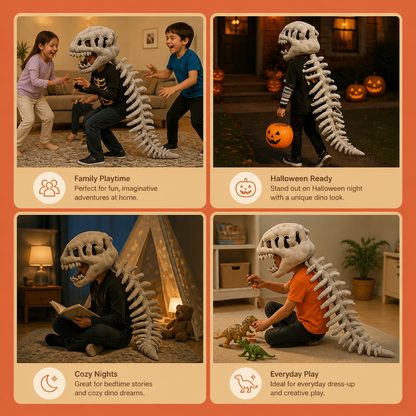 Funny Dinosaur Skeleton Plush Costume