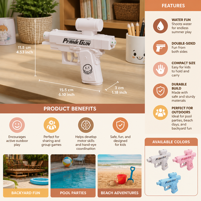 Double-Sided Prank Water Gun for Kids – Mini Water Fun Toy
