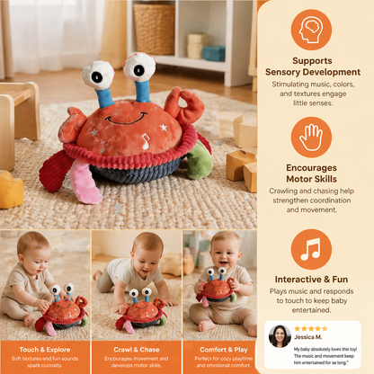 Interactive Musical Crab with Voice Function – Moving Educational Toy for Babies