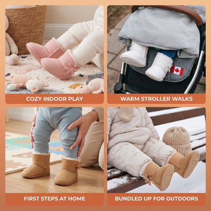 Fleece-Lined Baby Winter Boots with Soft, Non-Slip Soles