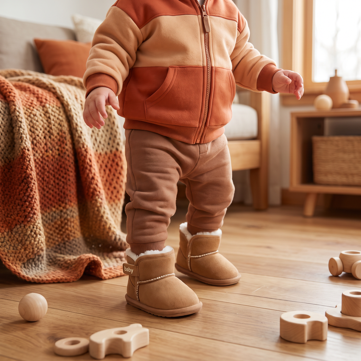 Fleece-Lined Baby Winter Boots with Soft, Non-Slip Soles