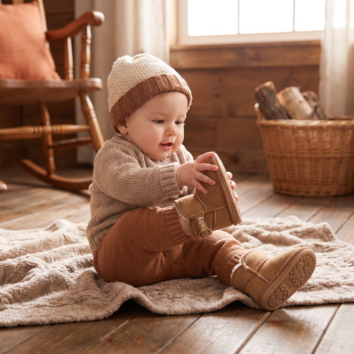 Fleece-Lined Baby Winter Boots with Soft, Non-Slip Soles