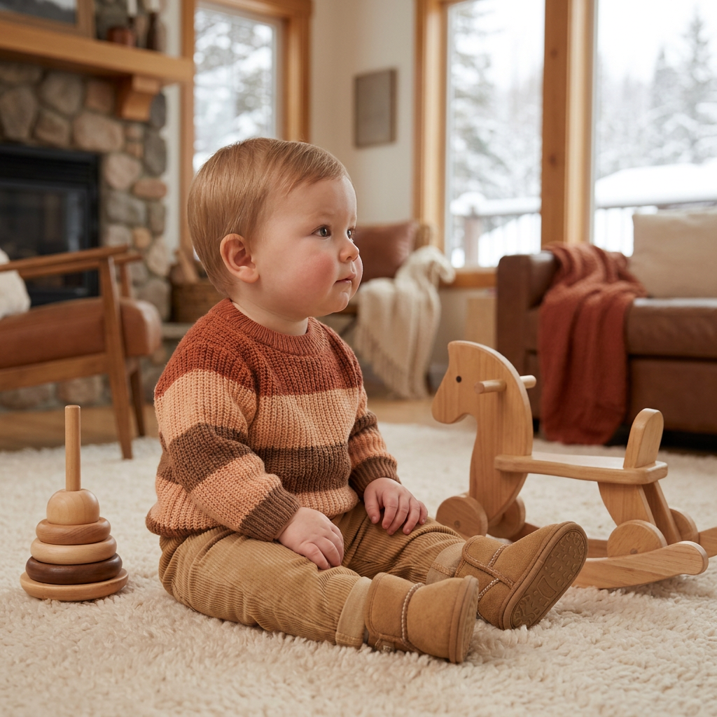 Fleece-Lined Baby Winter Boots with Soft, Non-Slip Soles