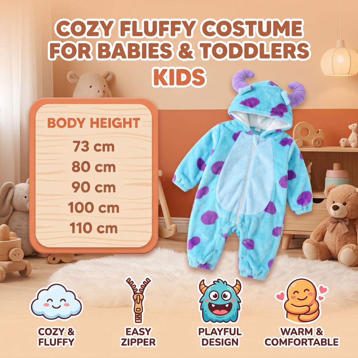 Cozy Fluffy Costume for Babies & Toddlers