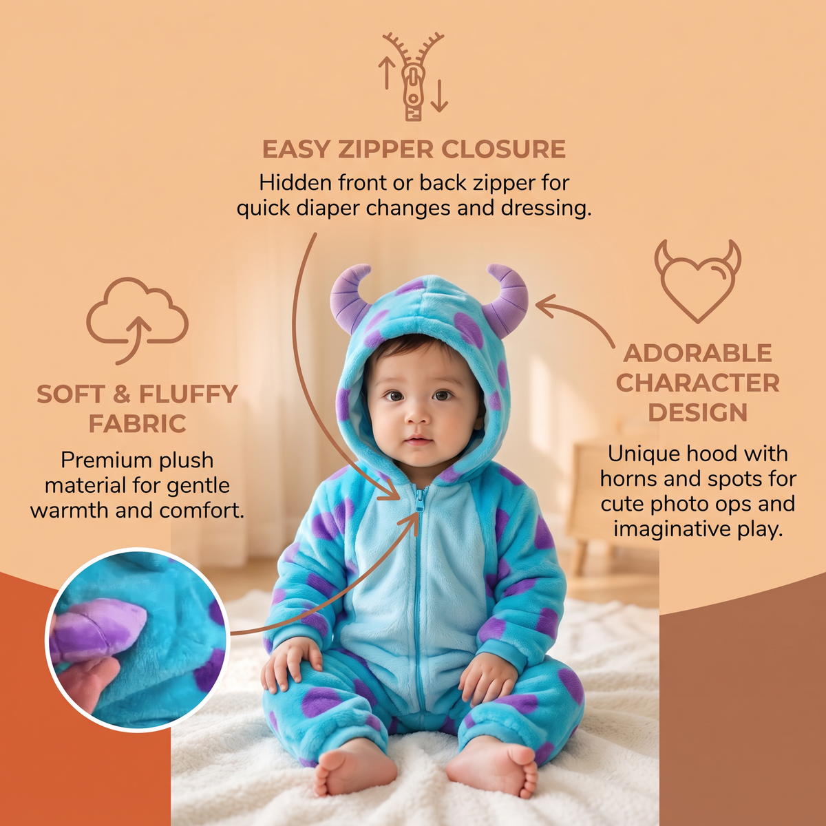 Cozy Fluffy Costume for Babies & Toddlers