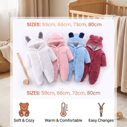 Soft & Cozy Baby Bear Hooded Jumpsuit