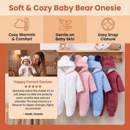 Soft & Cozy Baby Bear Hooded Jumpsuit