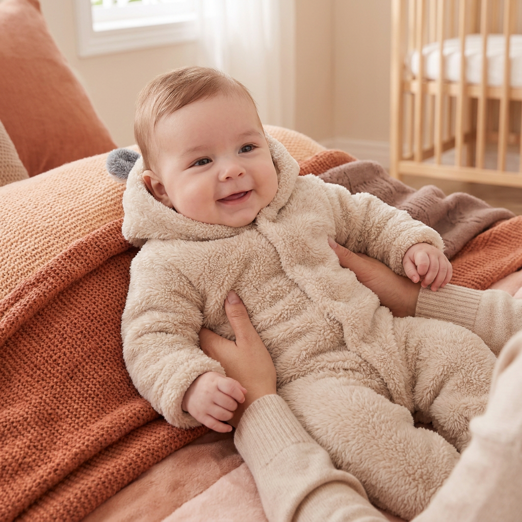 Soft & Cozy Baby Bear Hooded Jumpsuit