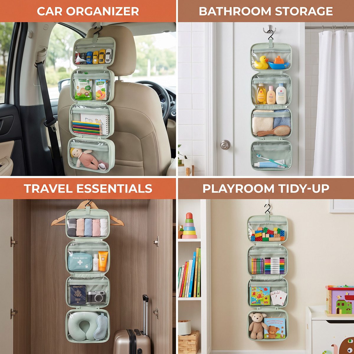 Family Travel Organizer Bag for Toys & Everyday Essentials