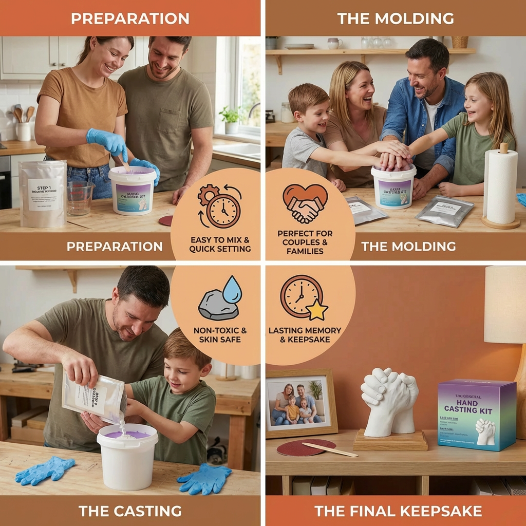 3D Hand Casting Kit for Families & Couples – Family Keepsake Set