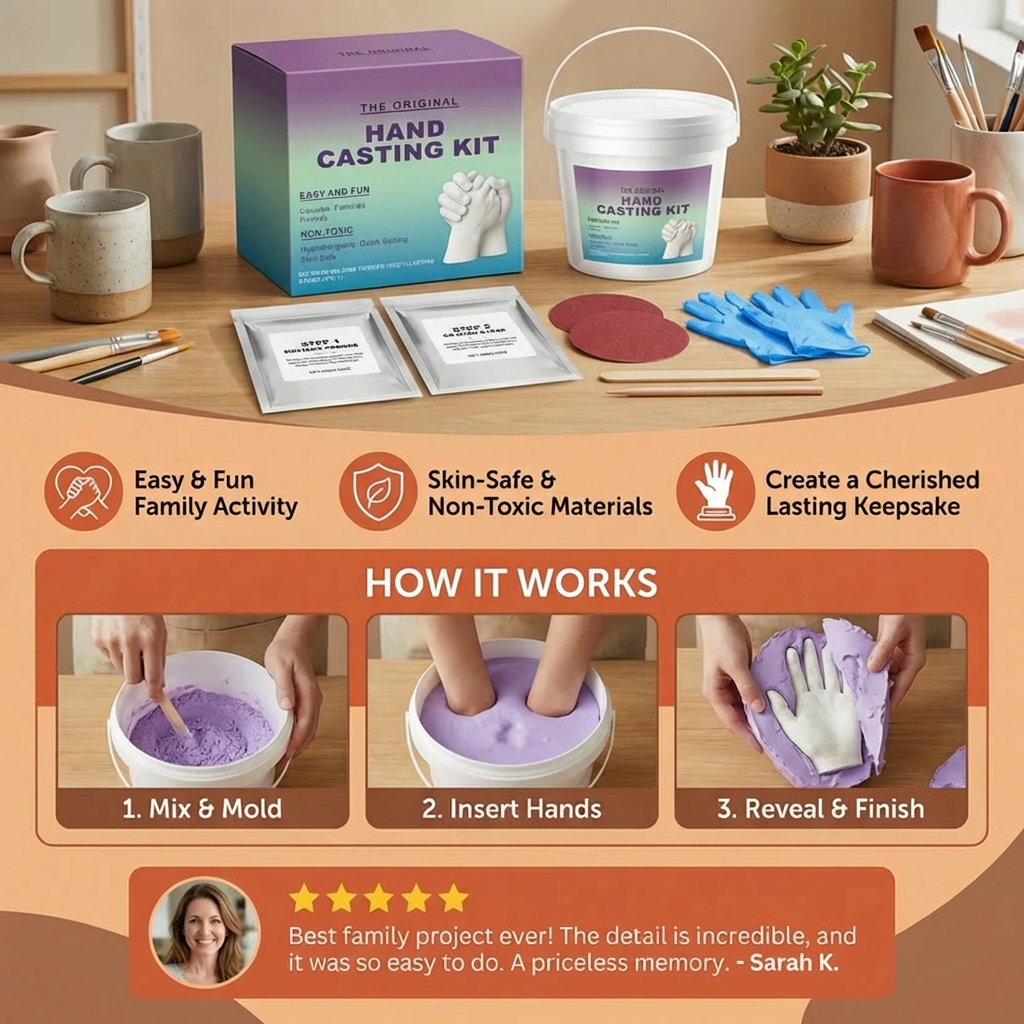 3D Hand Casting Kit for Families & Couples – Family Keepsake Set