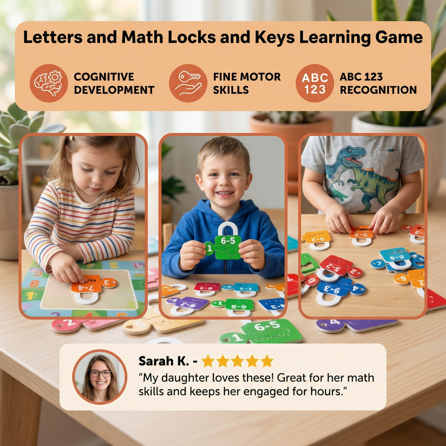 Letters and Math Locks and Keys Learning Game