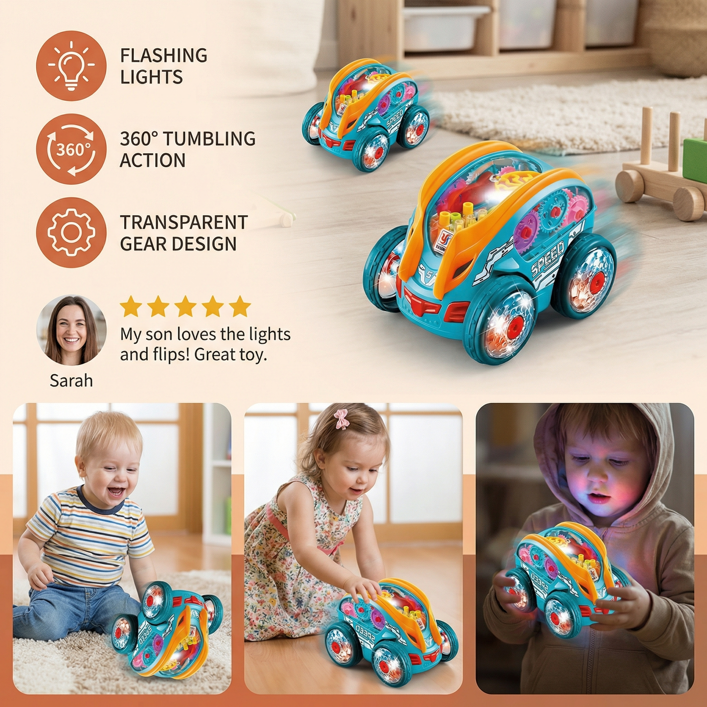 Glowing Tumbling Toy Car