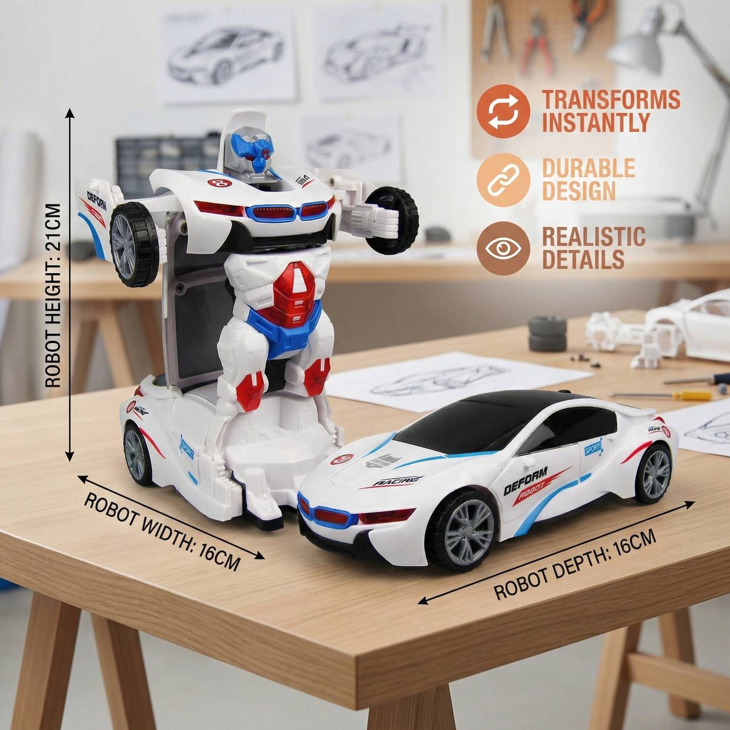 Transformable Race Car Toy