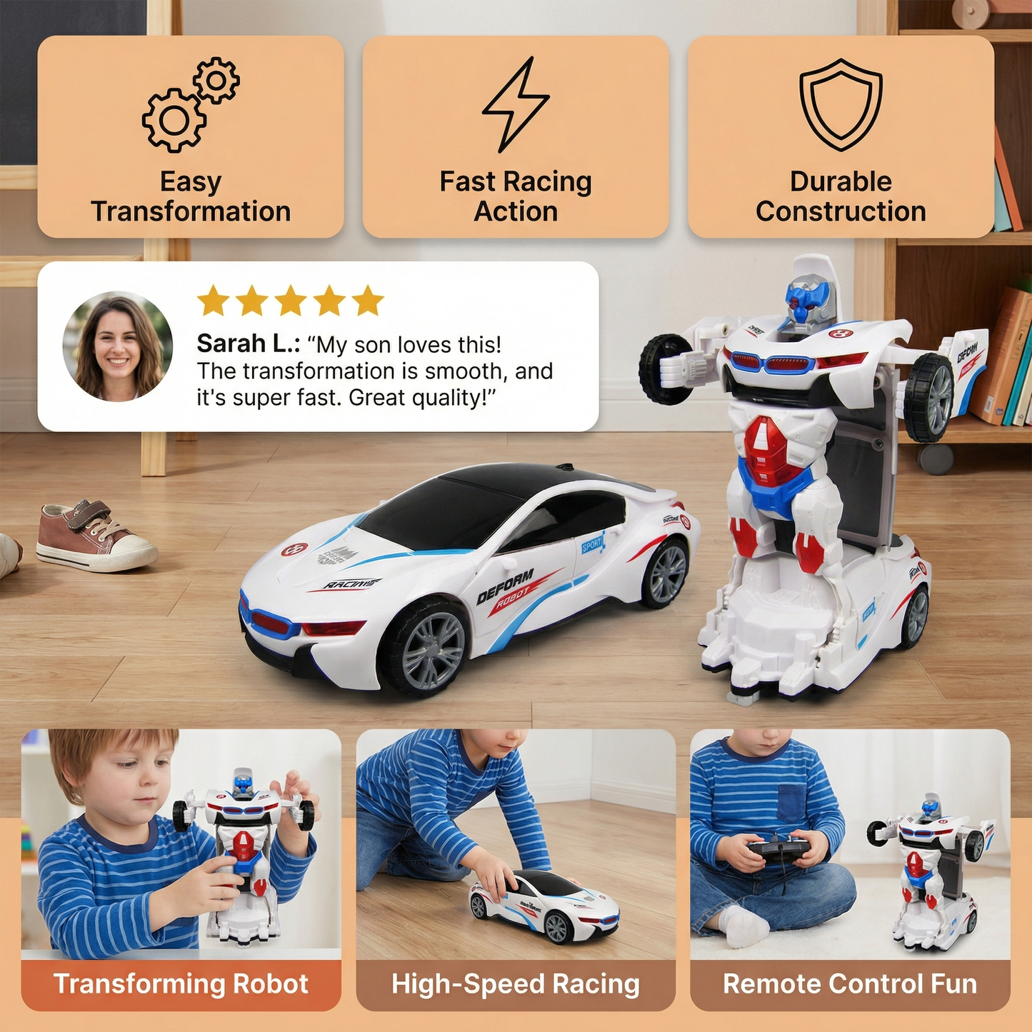 Transformable Race Car Toy