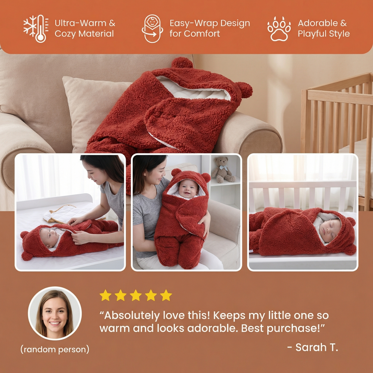 Baby Blanket and Pajamas in Bear Design