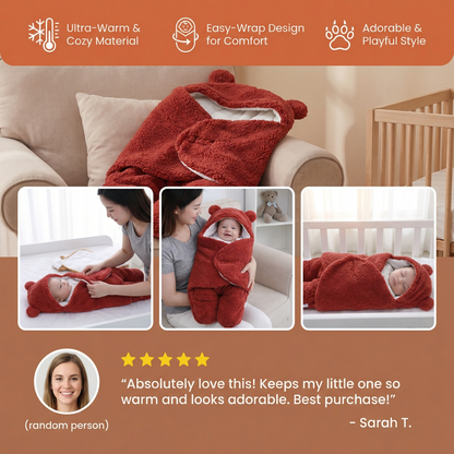 Baby Blanket and Pajamas in Bear Design