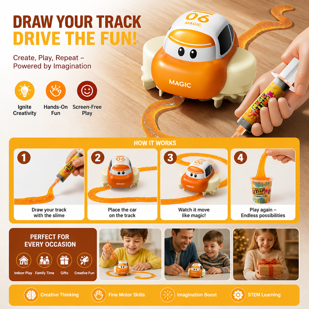 Magic Slime Race Track Set – DIY Electric Car Adventure