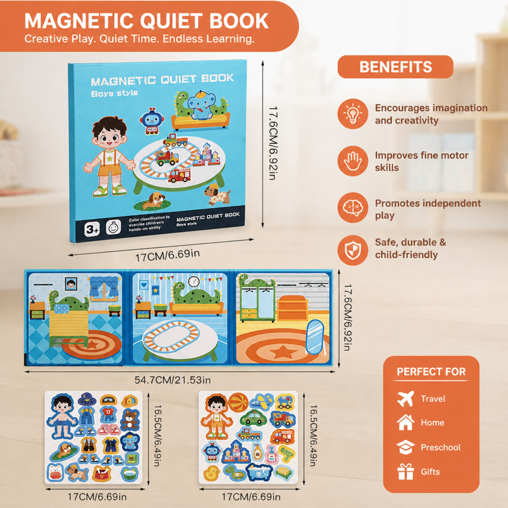Montessori Magnetic Quiet Book – Creative Dress-Up & Scene Play