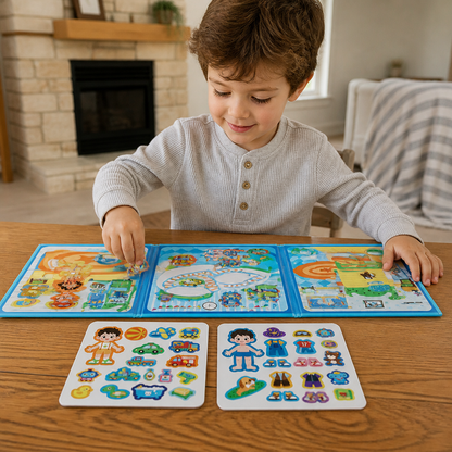 Montessori Magnetic Quiet Book – Creative Dress-Up & Scene Play