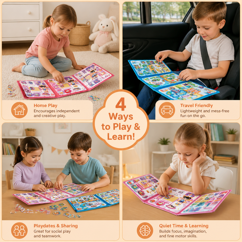 Montessori Magnetic Quiet Book – Creative Dress-Up & Scene Play