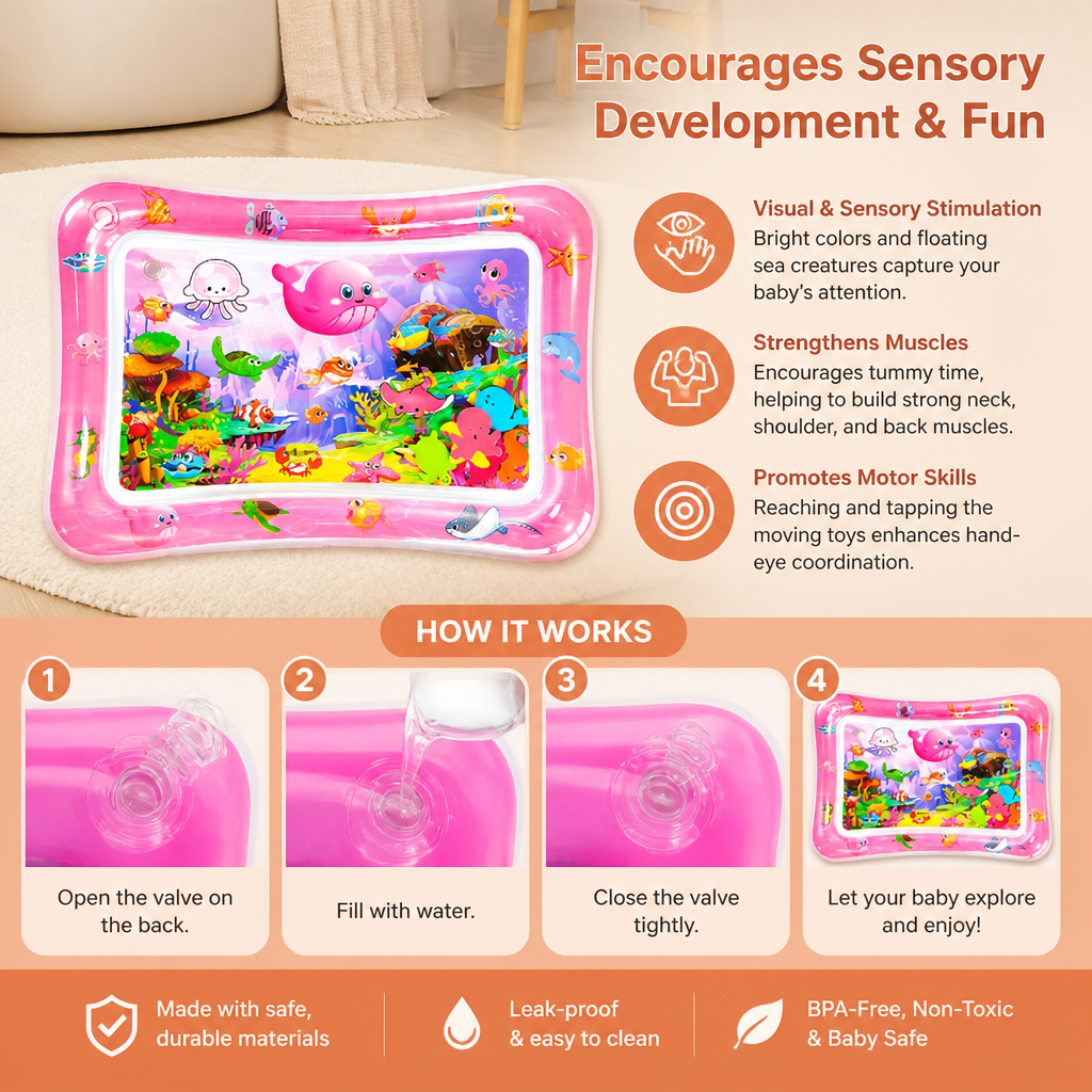 Inflatable Tummy Time Water Play Mat
