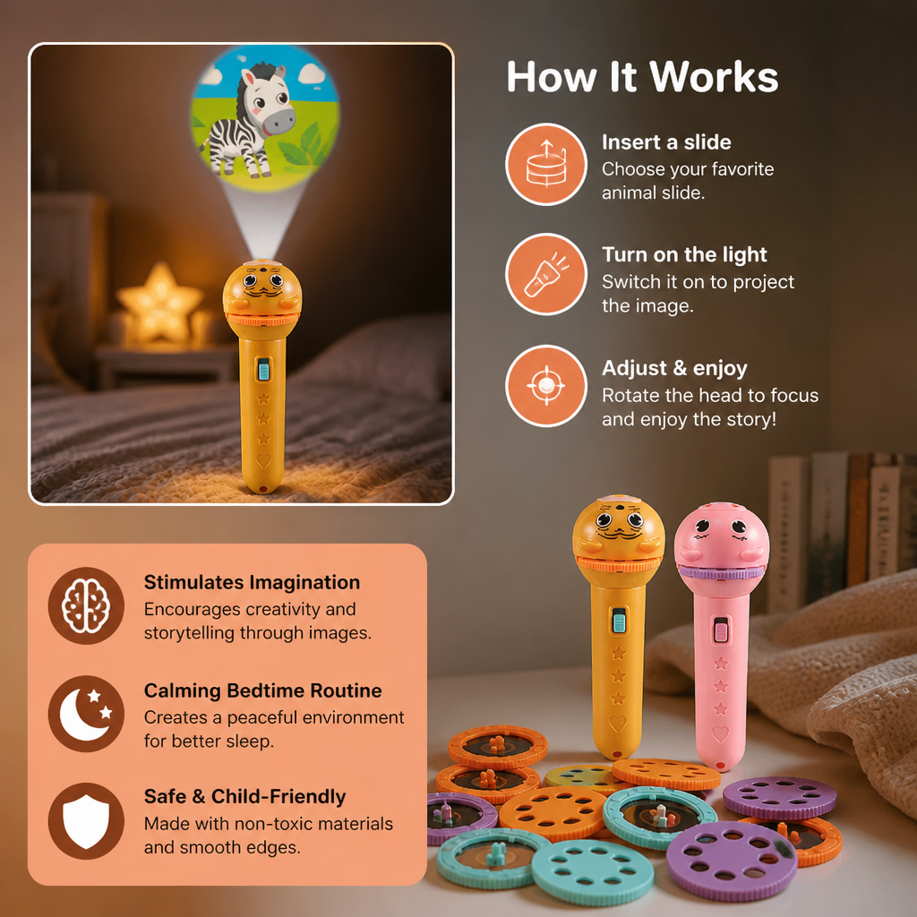 Kids’ Bedtime Story Projection Flashlight