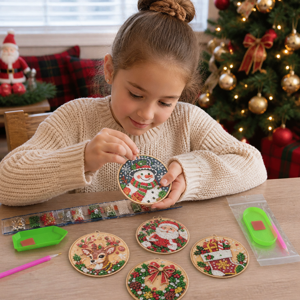 DIY Christmas Diamond Painting Ornament Kit – Festive Tree Hanging Decorations