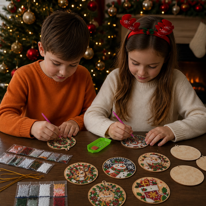 DIY Christmas Diamond Painting Ornament Kit – Festive Tree Hanging Decorations