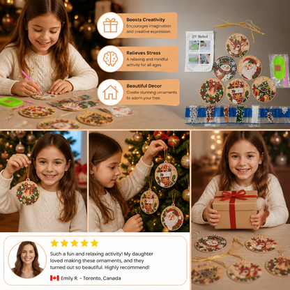 DIY Christmas Diamond Painting Ornament Kit – Festive Tree Hanging Decorations