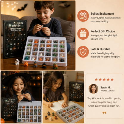 Halloween Countdown Calendar with Surprise Horror Mini Figures & Charms