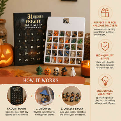 Halloween Countdown Calendar with Surprise Horror Mini Figures & Charms