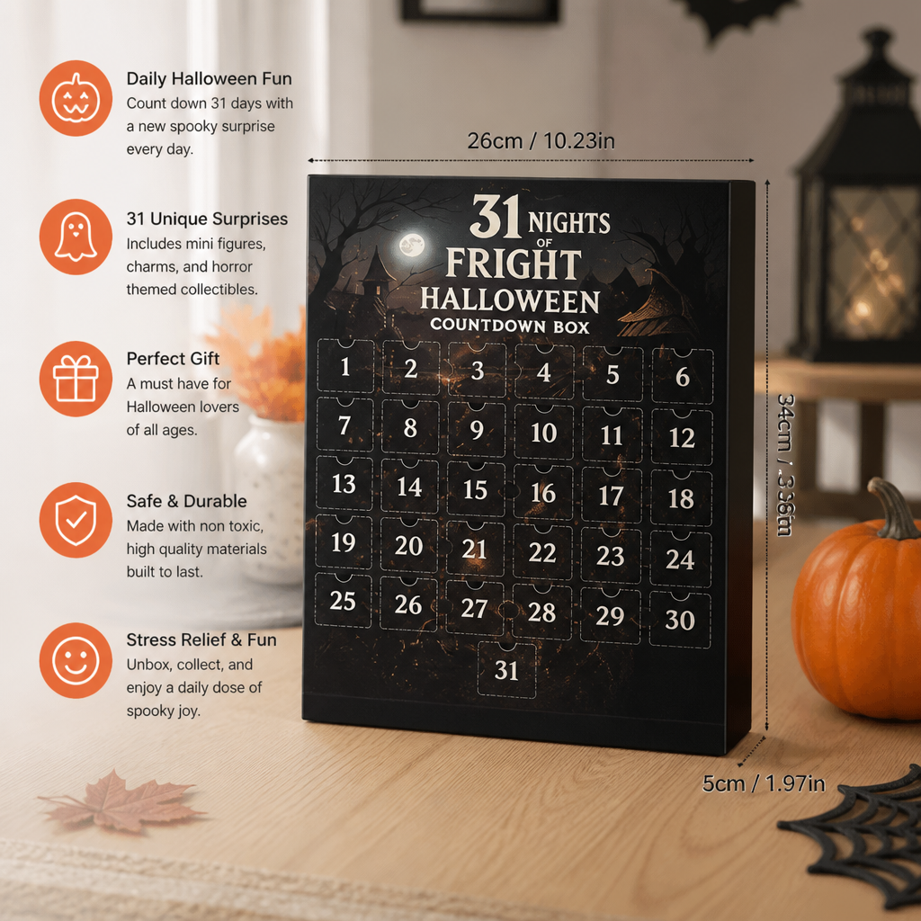 Halloween Countdown Calendar with Surprise Horror Mini Figures & Charms