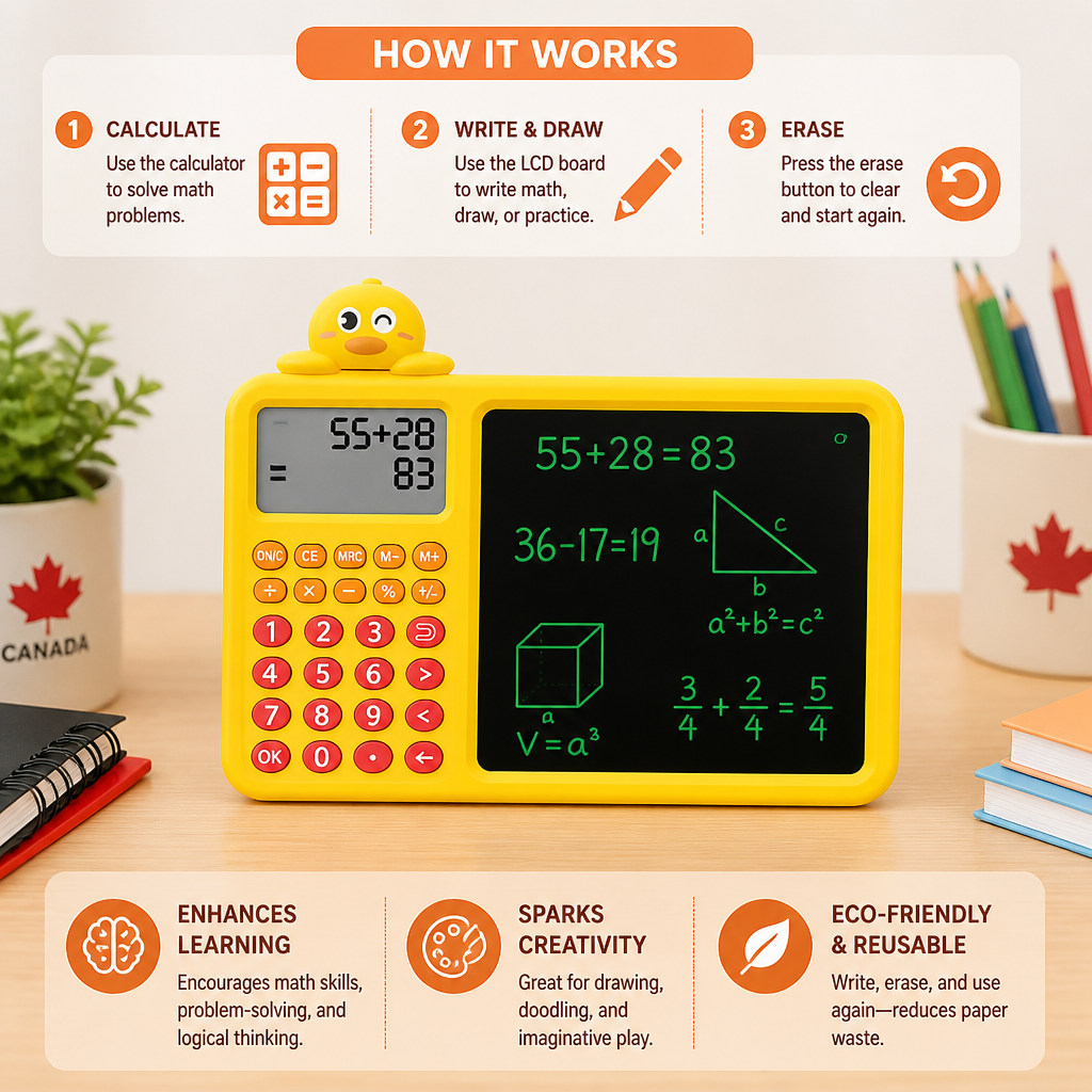Interactive Math Drawing & Erase Learning Set for Kids