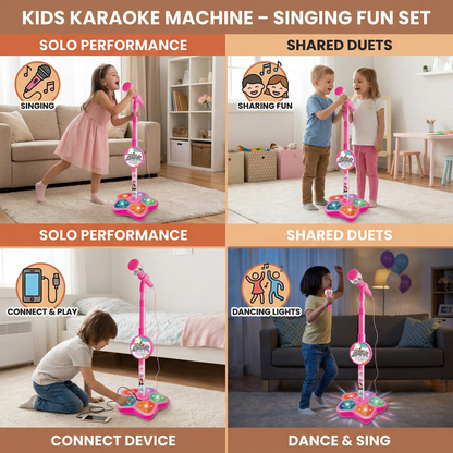 Kids Karaoke Machine with Microphone Stand – Singing Fun Set