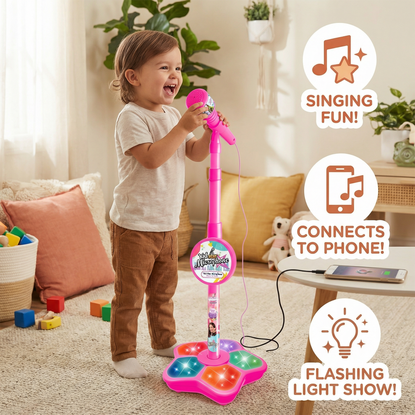 Kids Karaoke Machine with Microphone Stand – Singing Fun Set