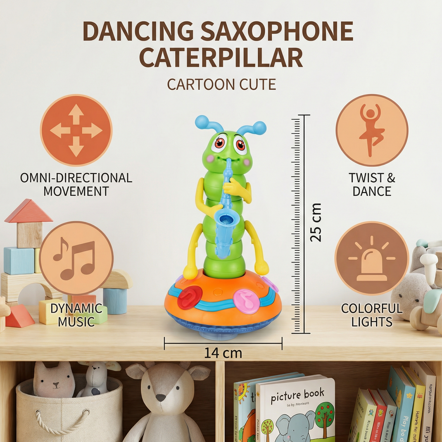 Dancing Saxophone Caterpillar Children's Toy