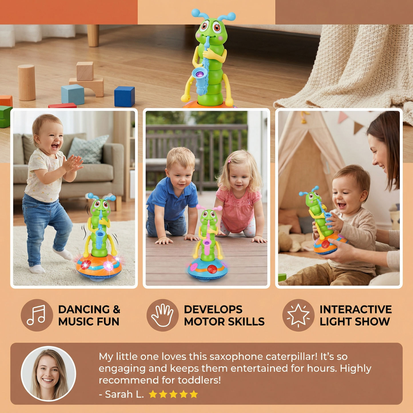 Dancing Saxophone Caterpillar Children's Toy